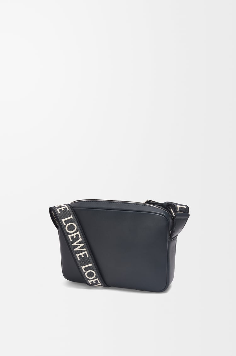 LOEWE XS Military messenger bag in supple smooth calfskin and jacquard Deep Navy