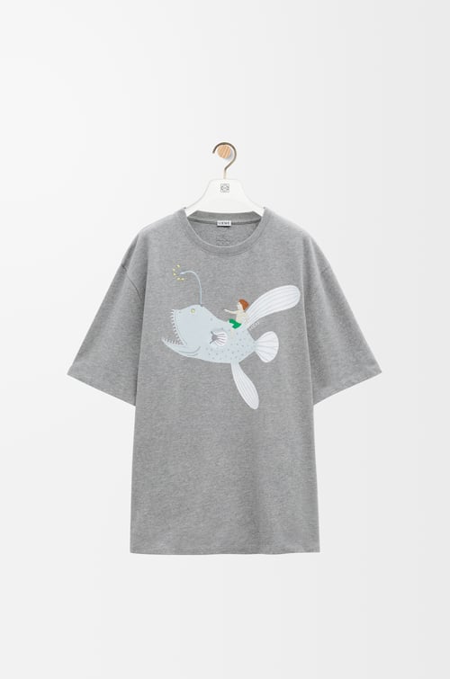 LOEWE Loose fit T-shirt in cotton Grey Melange
