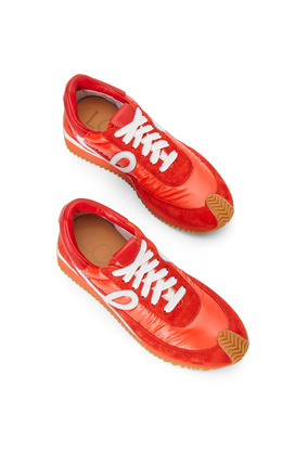 LOEWE Padded flow runner in nylon and suede Red Orange plp_rd