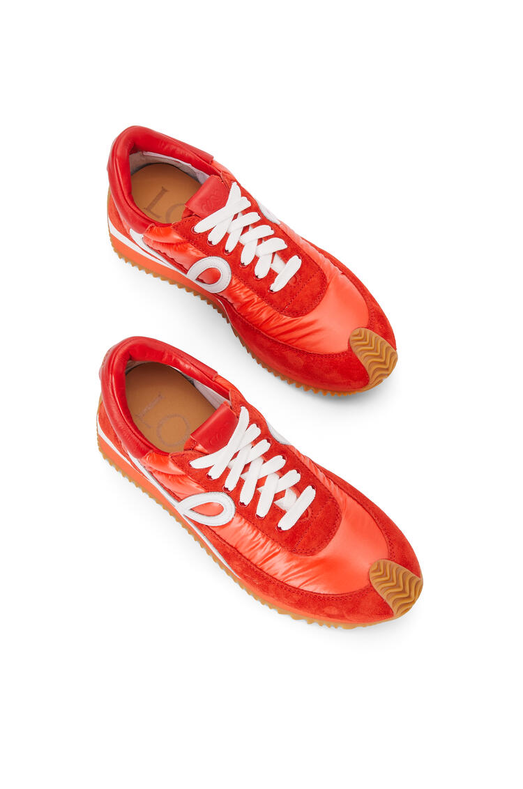 LOEWE Padded flow runner in nylon and suede Red Orange pdp_rd