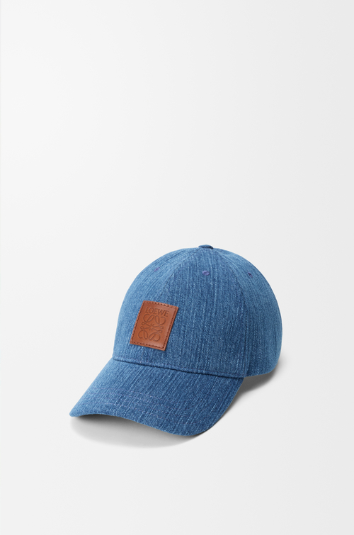 LOEWE Cappello con applicazione in denim Blu Denim