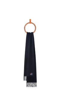 LOEWE Bufanda en cashmere con anagrama Azul Oscuro