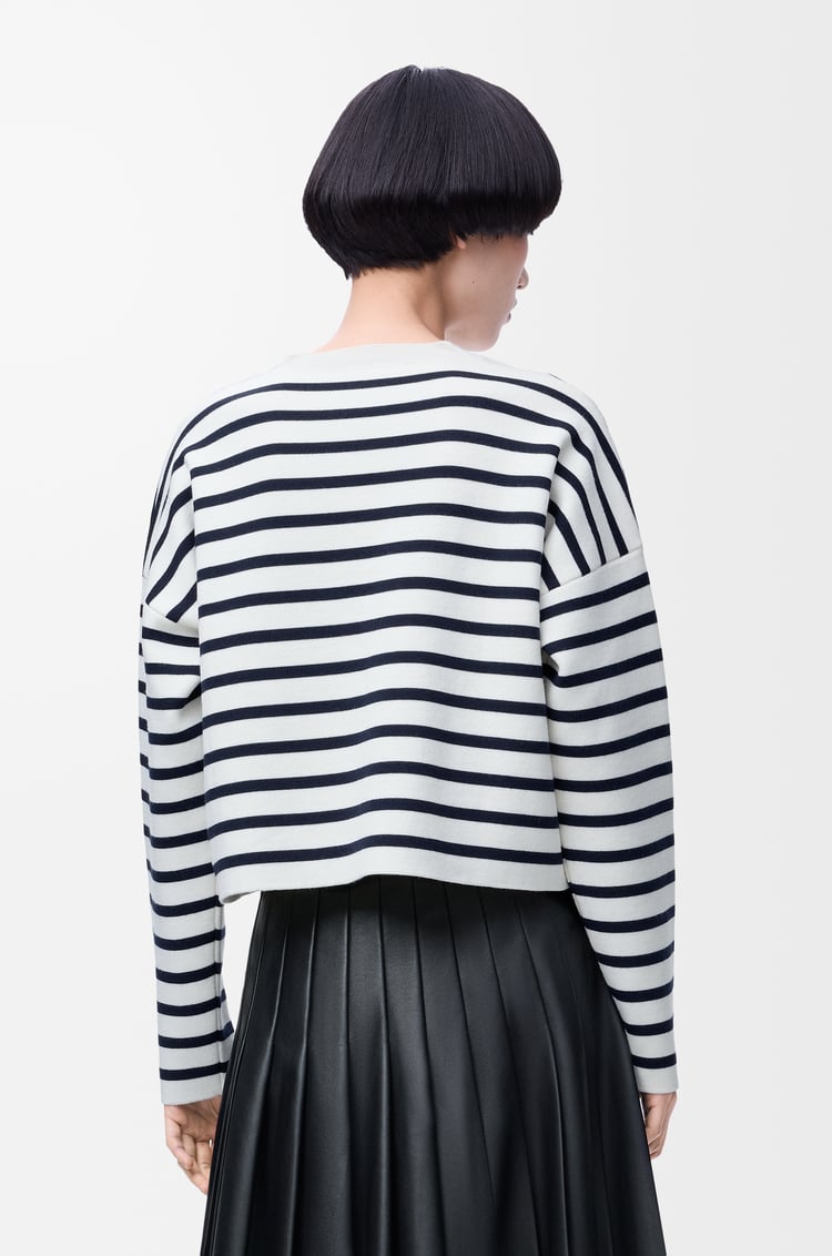 LOEWE Anagram sweater in wool Off-white/Navy