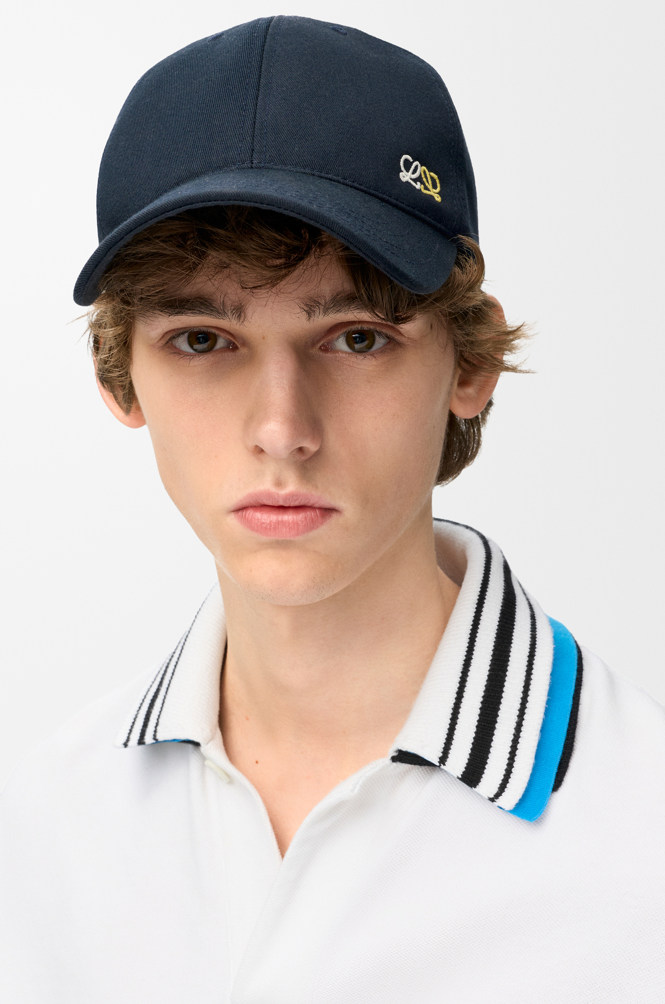 LOEWE Flag patch cap in cotton Deep Navy