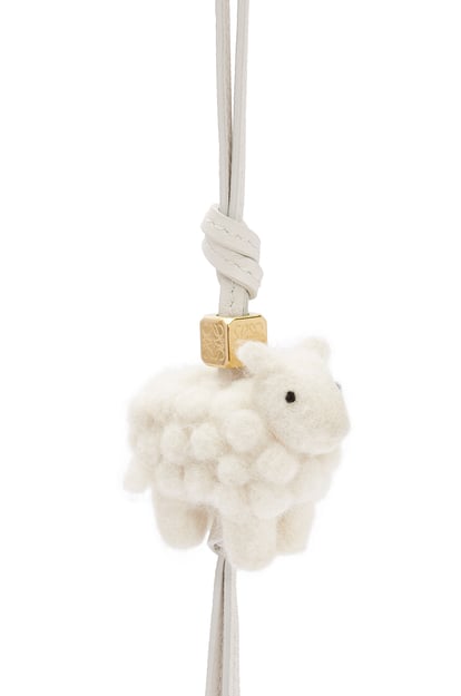 LOEWE Sheep charm in felt and calfskin Soft White plp_rd