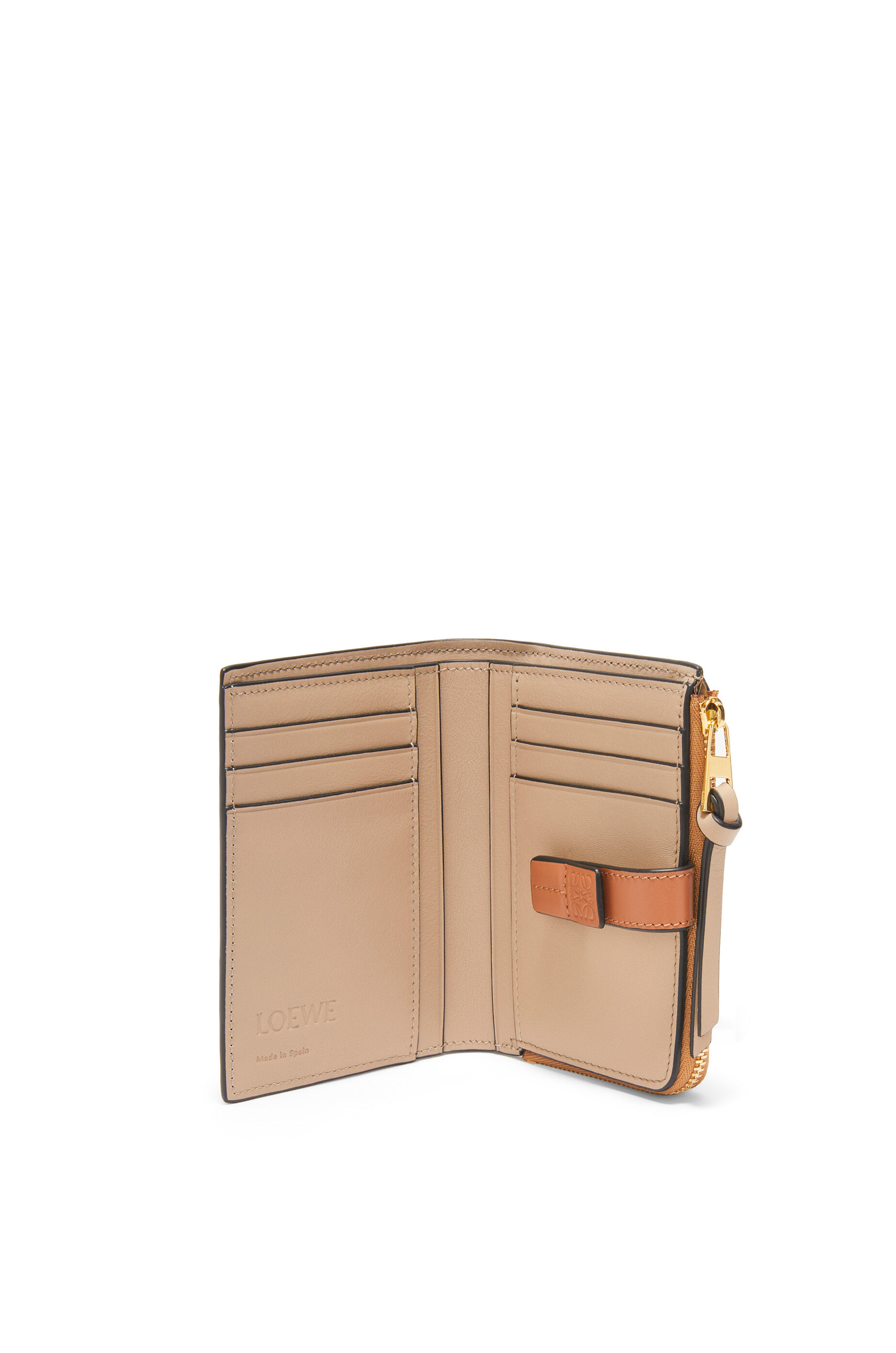 スリムジップ バイフォールド ウォレット（ソフトグレインカーフ） トフィー/タン - LOEWE