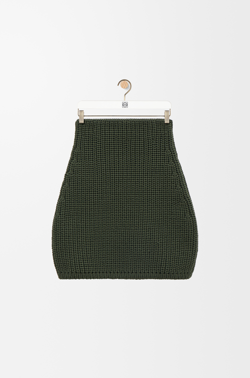 スカート（テクニカルサテン） カーキグリーン - LOEWE 