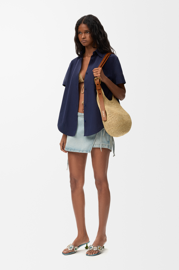 LOEWE 棉质短袖衬衫 海军蓝