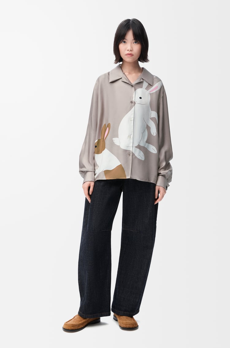 LOEWE シャツ（シルク） ダークベージュ
