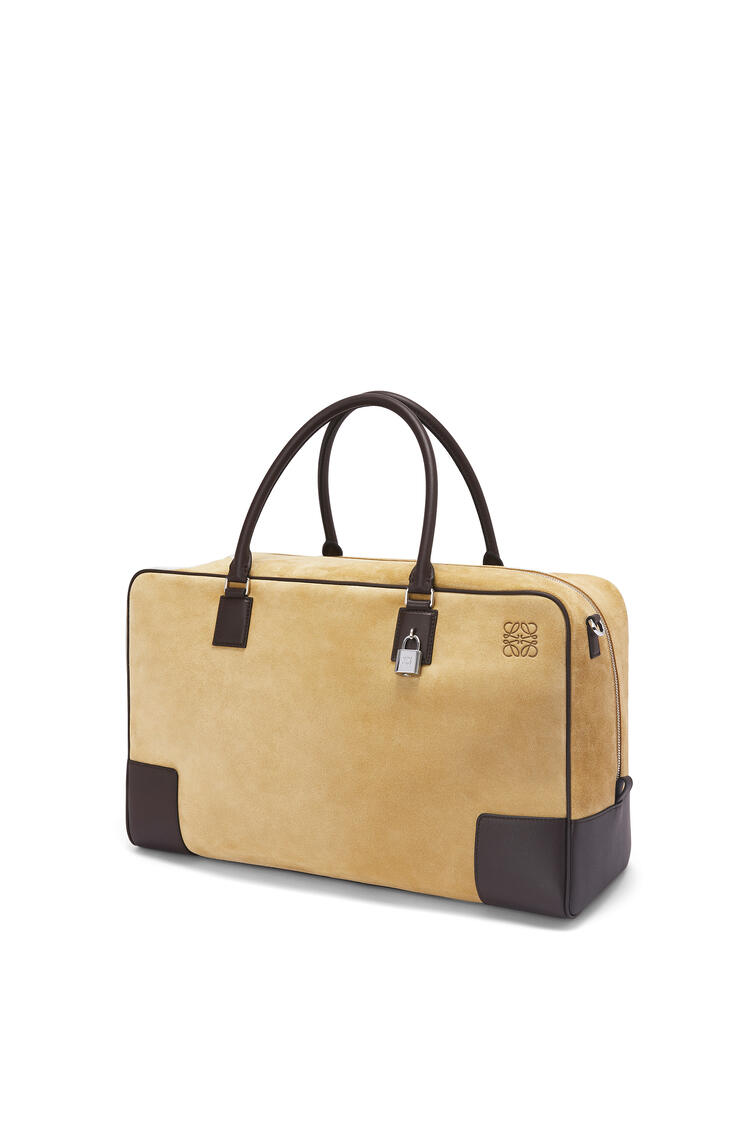 LOEWE Amazona 44 bag in suede and calfskin Gold/Chocolate Brown pdp_rd