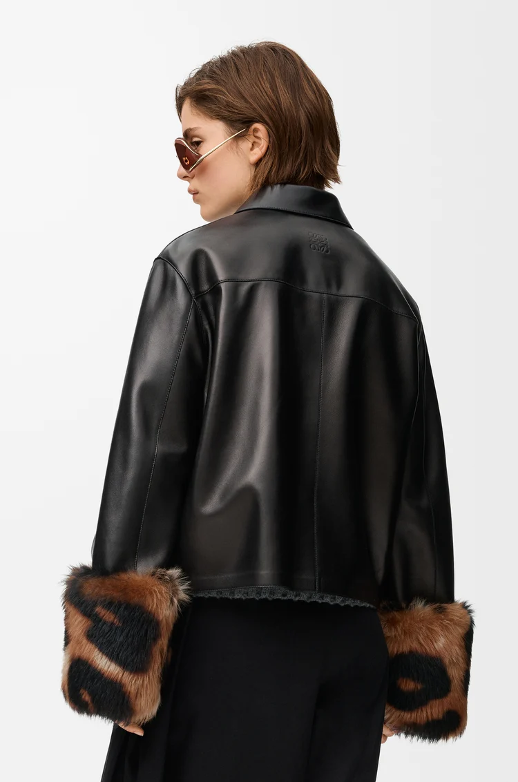 LOEWE Turn-up jacket in nappa lambskin Black