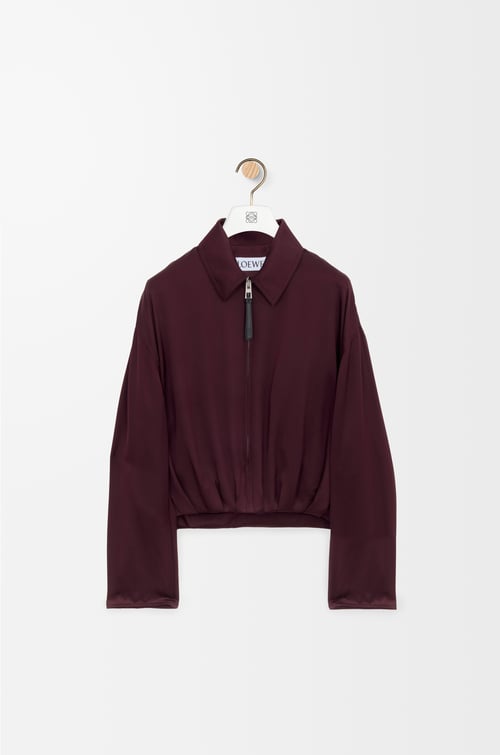 LOEWE Draped jacket in silk Burgundy