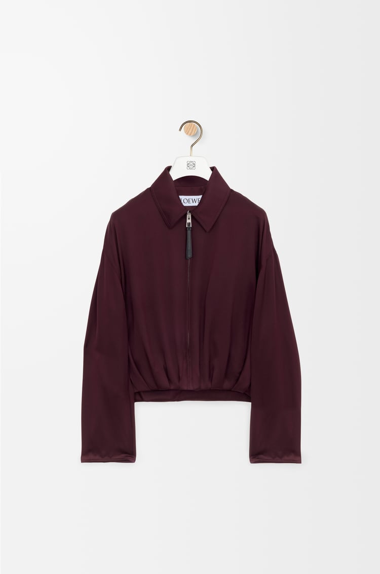LOEWE Draped jacket in silk Burgundy