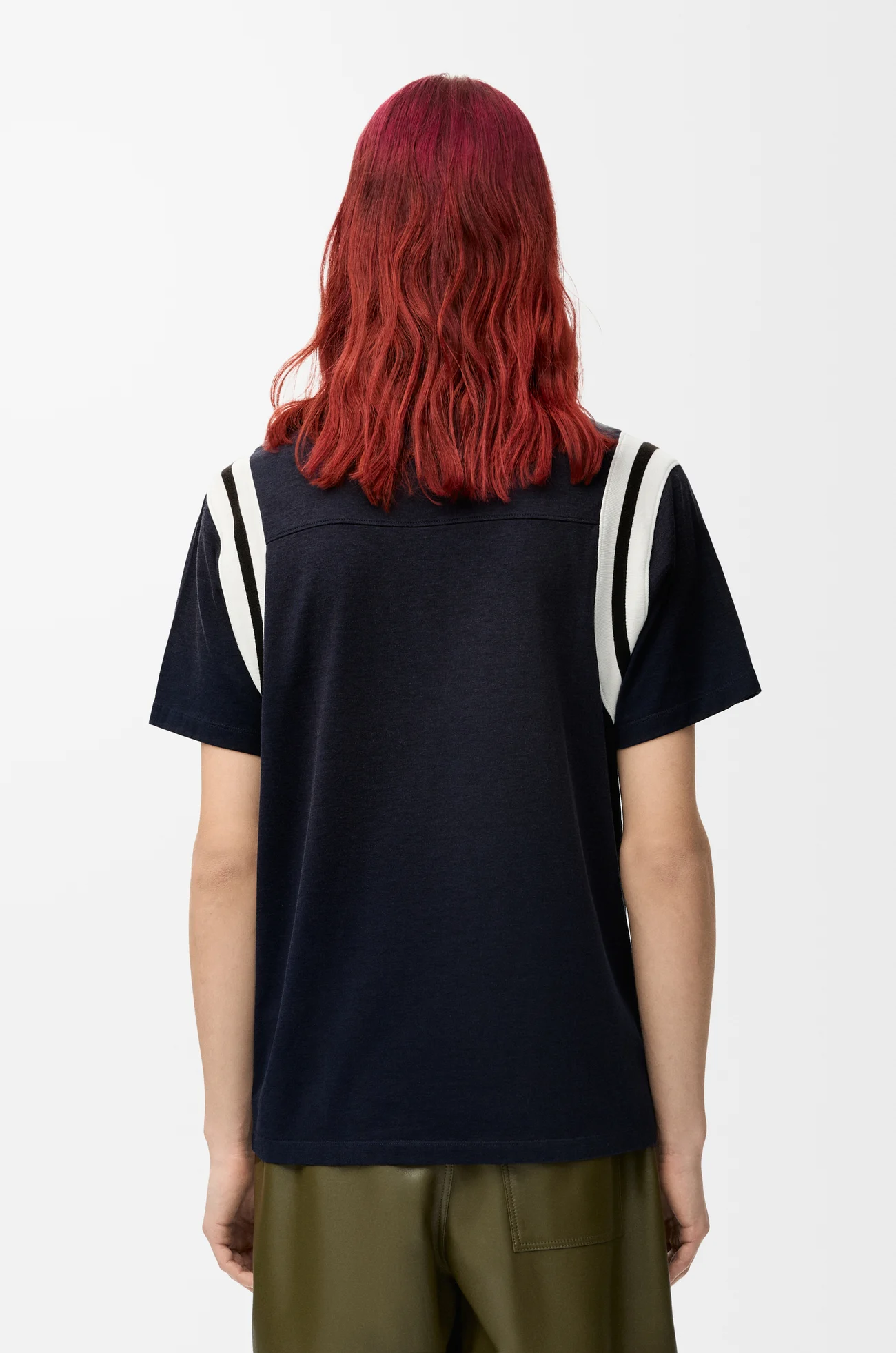 LOEWE T-Shirt aus Baumwolle und Viskose mit normaler Passform Dunkles Marineblau