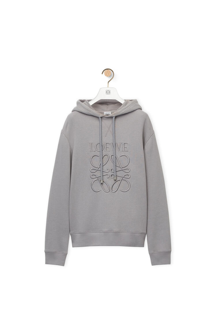 LOEWE Anagram tonal hoodie in cotton Medium Grey