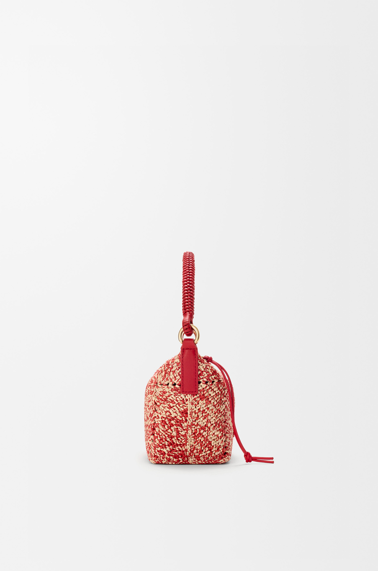 LOEWE Cala mini bag in melange raffia Red