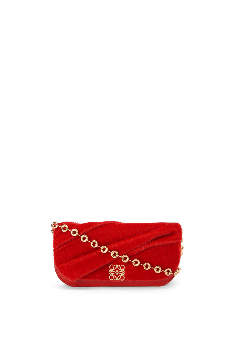 LOEWE Goya Long Chain Clutch in mohair and calfskin Scarlet Red pdp_rd