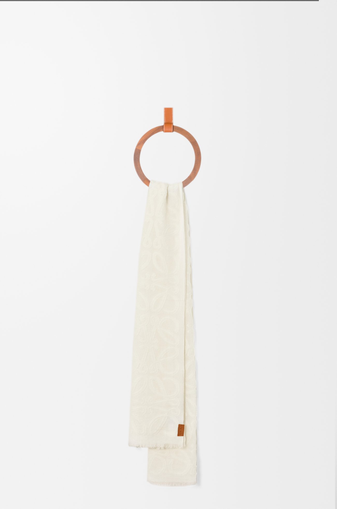 LOEWE Scarf in wool and silk White