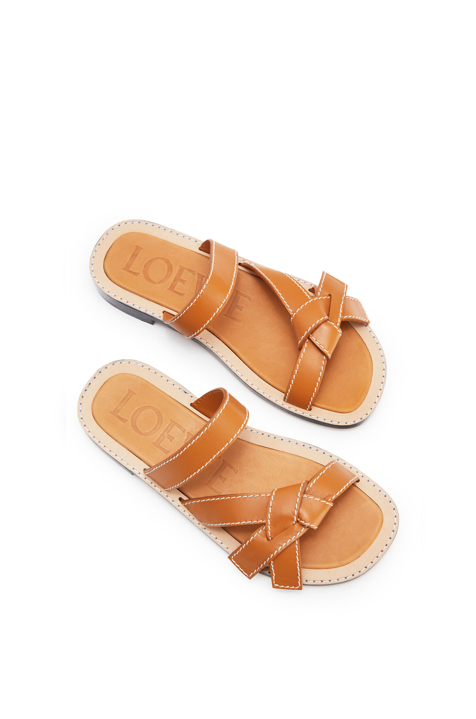 Gate flat sandal in calfskin Light Caramel LOEWE