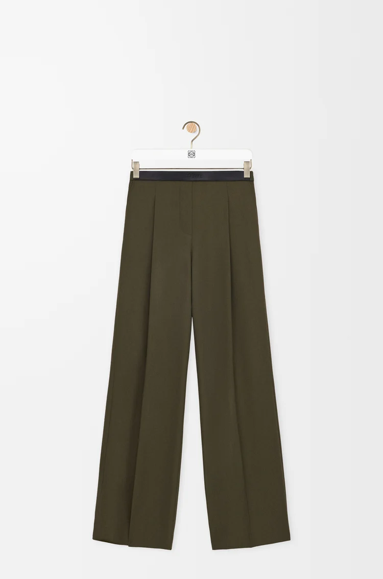 LOEWE 트라우저 - 울 카키 그린