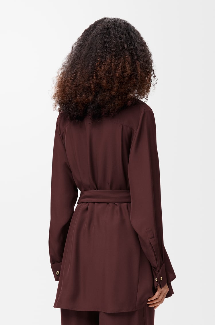 LOEWE Blusa con cintura in seta Bordeaux