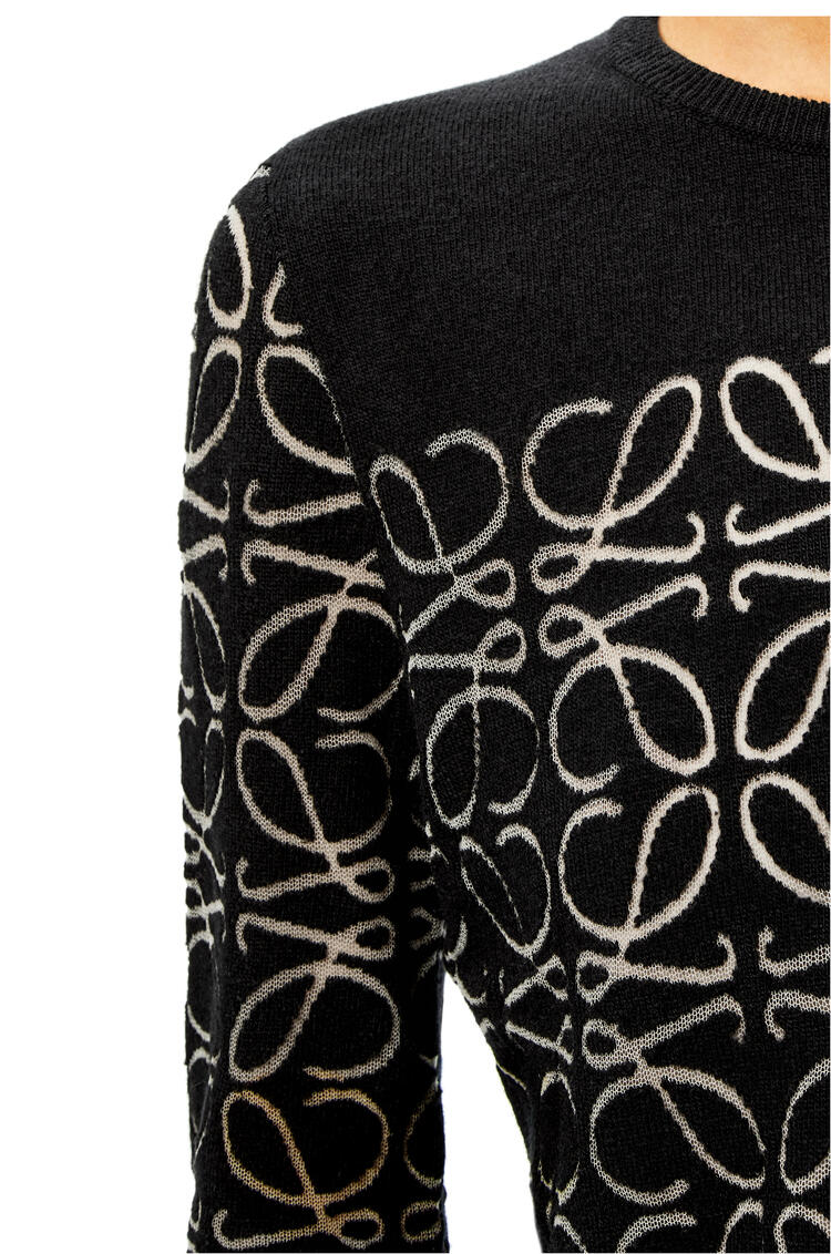 LOEWE Jersey de lana devoré con anagrama Negro pdp_rd