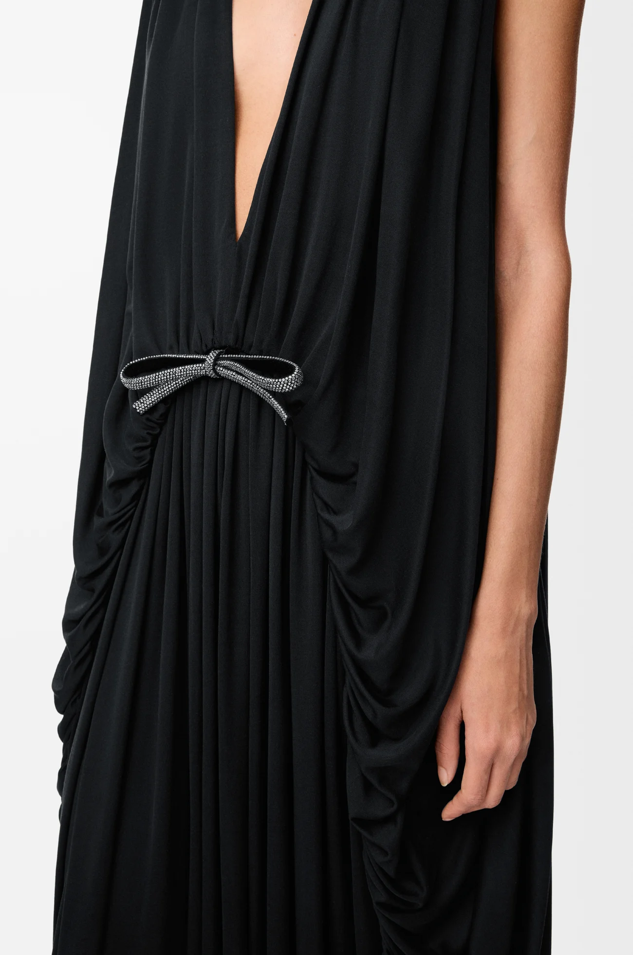 LOEWE Draped dress in silk Black