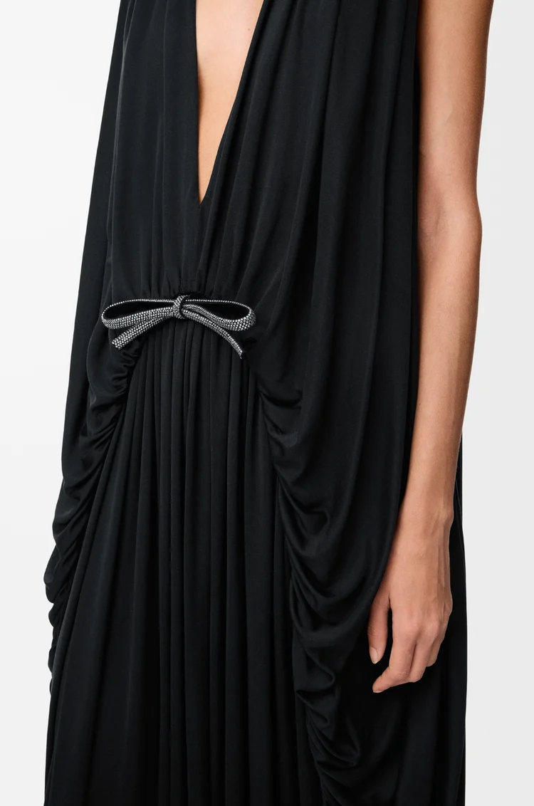 LOEWE Draped dress in silk Black