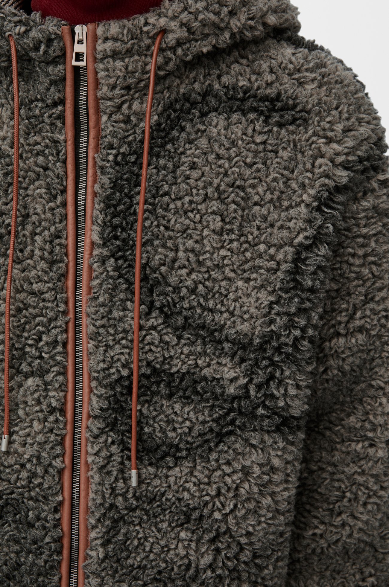 LOEWE Hooded jacket in wool blend Grey/Black