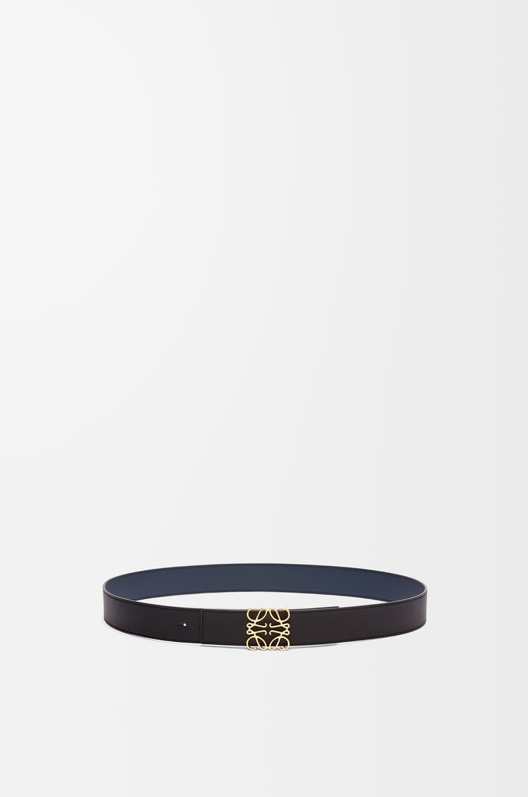 LOEWE リバーシブル アナグラムベルト（スムースカーフ） ブラック/オーシャン/ゴールド