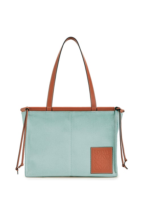 LOEWE クッショントート（キャンバス＆カーフ） アクア