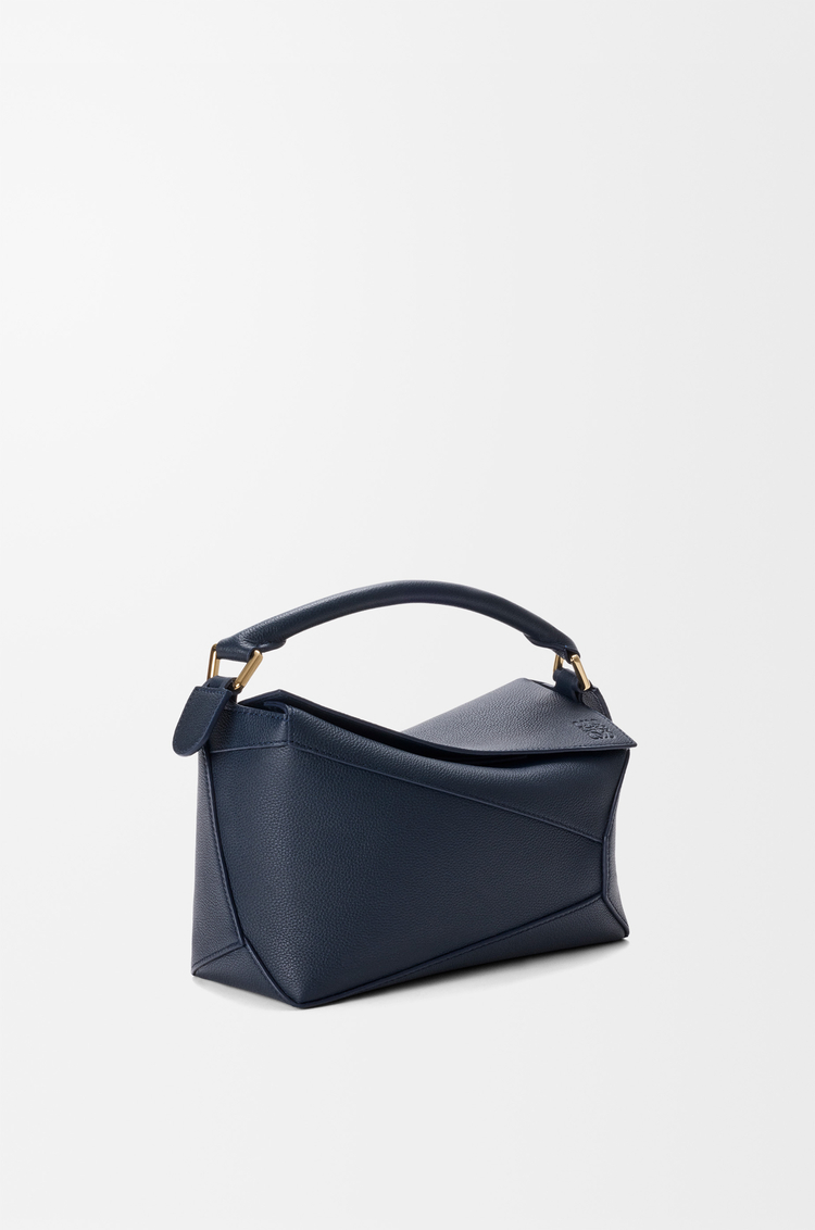 LOEWE Small Puzzle Edge bag in soft grained calfskin Deep Navy