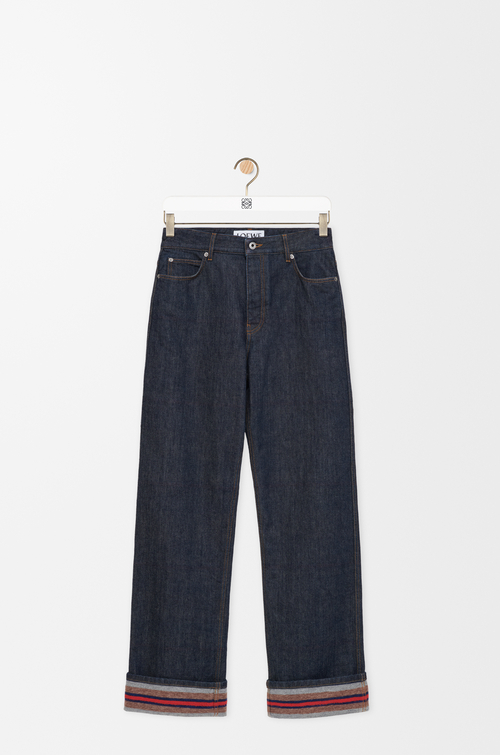 LOEWE Turn-up jeans in denim Raw Denim/Blue