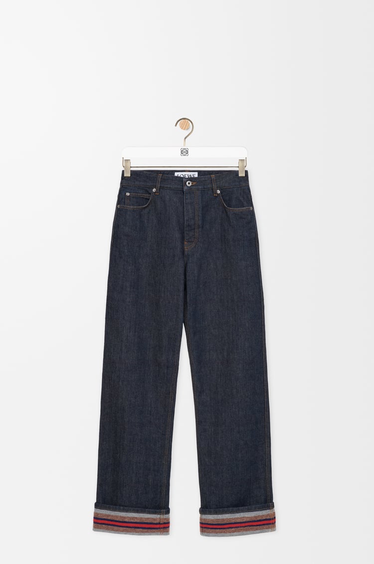 LOEWE Turn-up jeans in denim Raw Denim/Blue