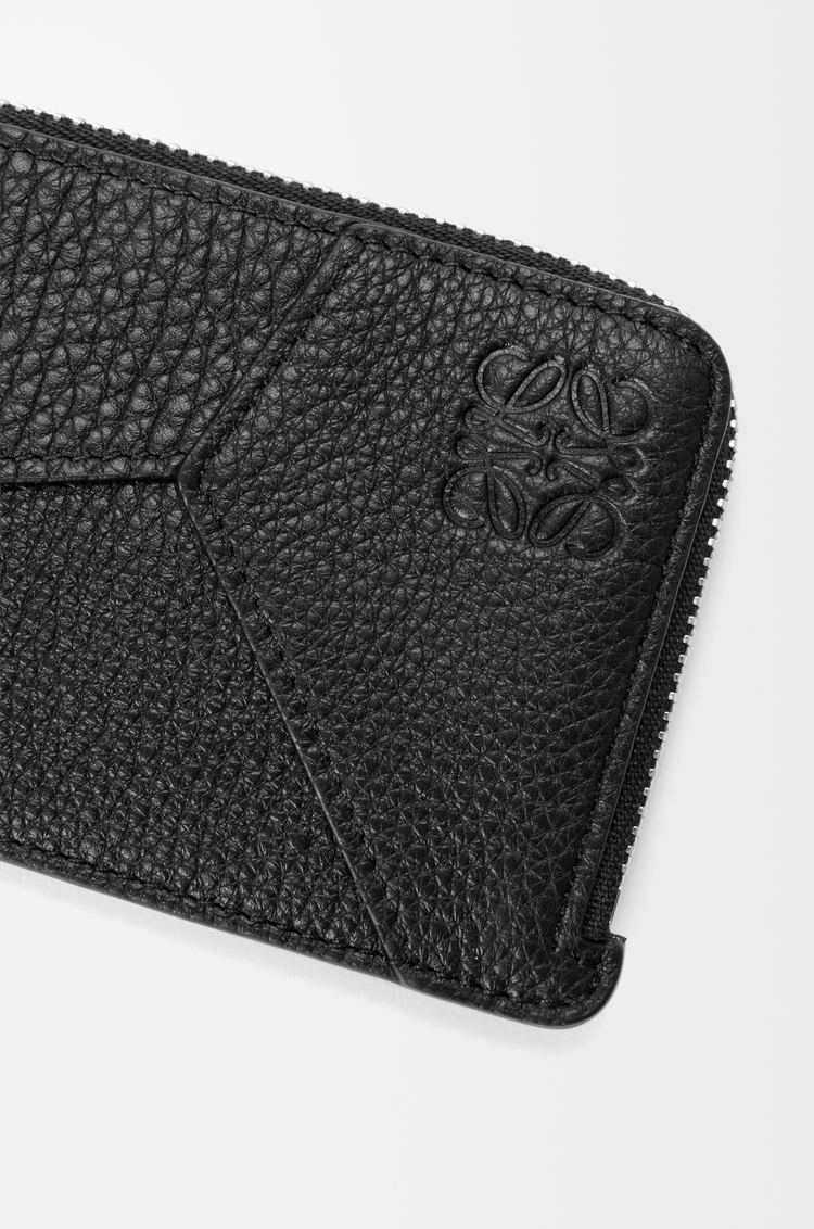 LOEWE Porte-cartes et monnaie Puzzle en cuir de veau grainé souple Noir