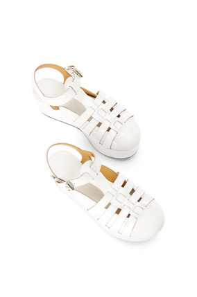 LOEWE Wedge sandal in calfskin Soft White plp_rd