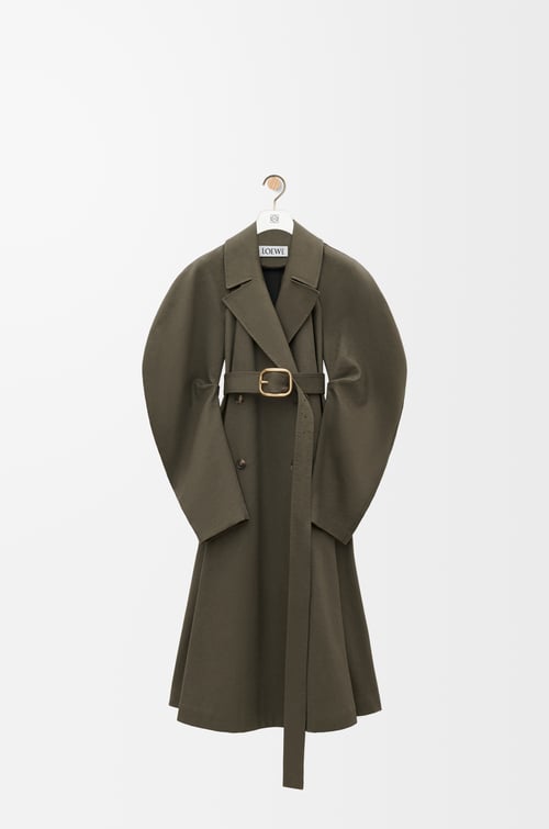 LOEWE Trench coat in cotton Loden Green