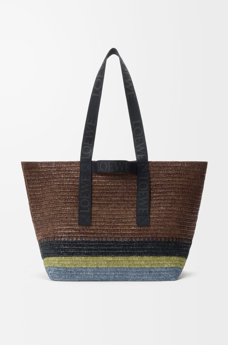 LOEWE Fold Shopper in raffia Brown/Multicolor