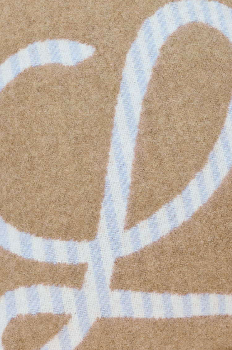 LOEWE Coussin en laine et cachemire Beige/Light Blue