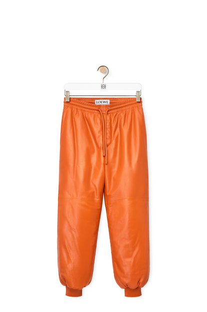 LOEWE Padded sweatpants in nappa lambskin Orange