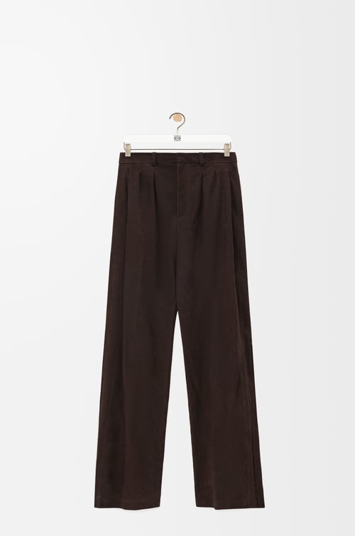 LOEWE Pantalón en nobuck Marrón Oscuro