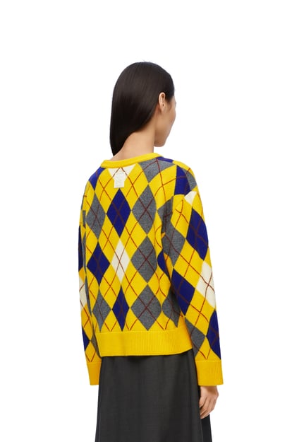 LOEWE Argyle sweater in wool 黃色/多色 plp_rd