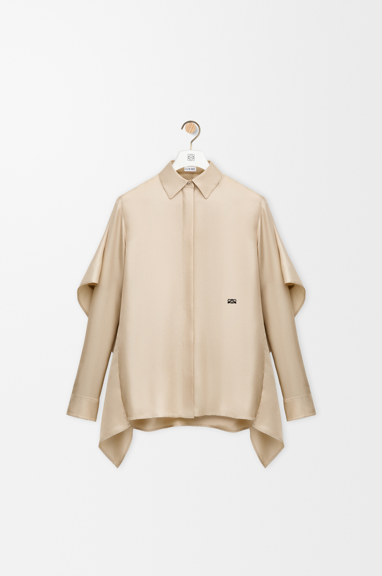 LOEWE Camisa tipo capa en seda Crudo
