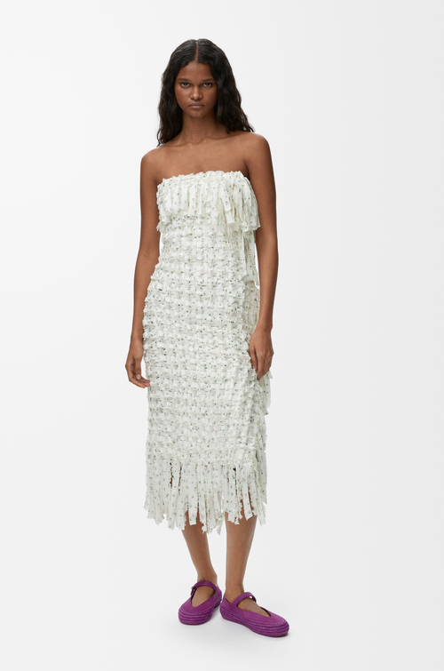 LOEWE Dress in silk White/Pink
