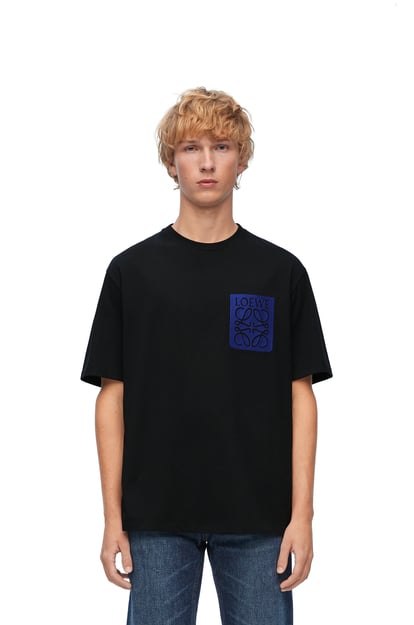 LOEWE 릴랙스 핏 티셔츠 - 코튼 블랙 plp_rd