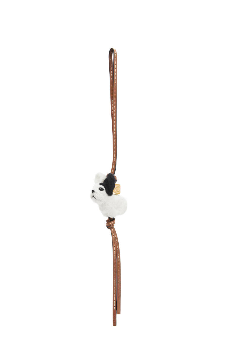 LOEWE Puppy charm in felt and calfskin Natural/Tan