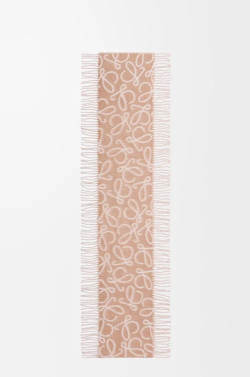 LOEWE Écharpe en alpaga et laine Beige/Blanc