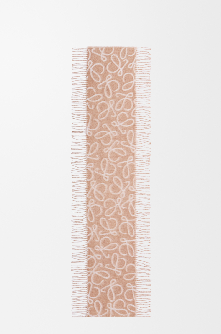 LOEWE Écharpe en alpaga et laine Beige/Blanc