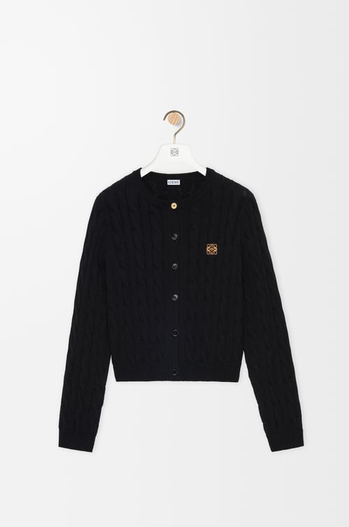 LOEWE Cardigan in cotton 黑色