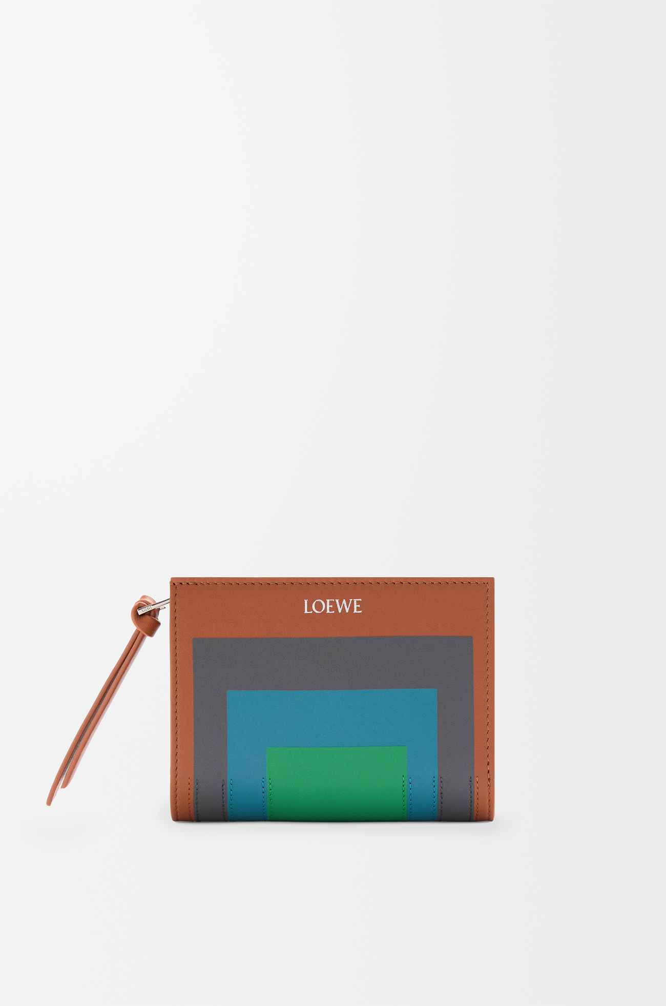 LOEWE Compact wallet in nappa calfskin Caramel/Bright Green